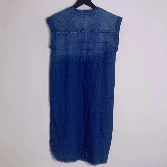 Anthropologie Cloth And Stone Frayed Tunic Dress boho casual Size XXS - Picture 7 of 7